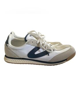 Tretorn Kristine Elite G Retro Sneakers White Blue Women Size 10M Leather Upper